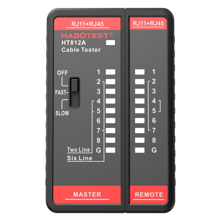 HABOTEST HT812A 2 en 1 Probador de línea de red de línea telefónica, HT812A
