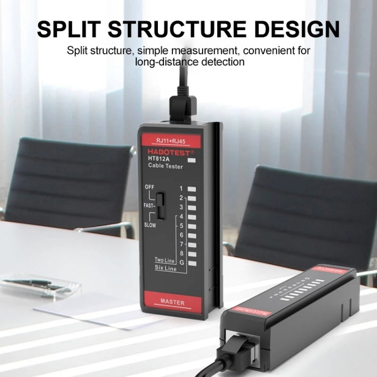 HABOTEST HT812A 2 en 1 Probador de línea de red de línea telefónica, HT812A