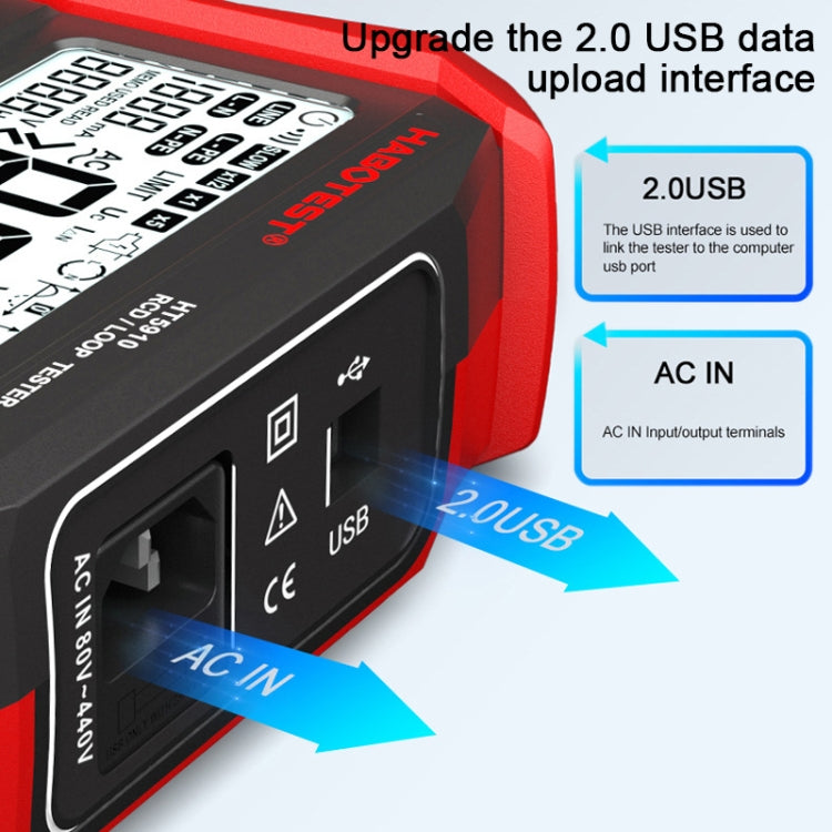 HABOTEST HT5910 Probador de resistencia de bucle y interruptor de fuga, HT5910