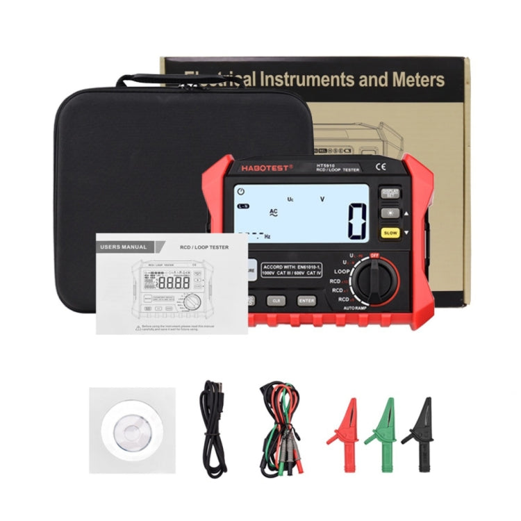 HABOTEST HT5910 Probador de resistencia de bucle y interruptor de fuga, HT5910