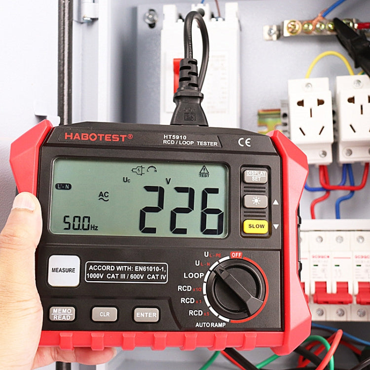 HABOTEST HT5910 Probador de resistencia de bucle y interruptor de fuga, HT5910