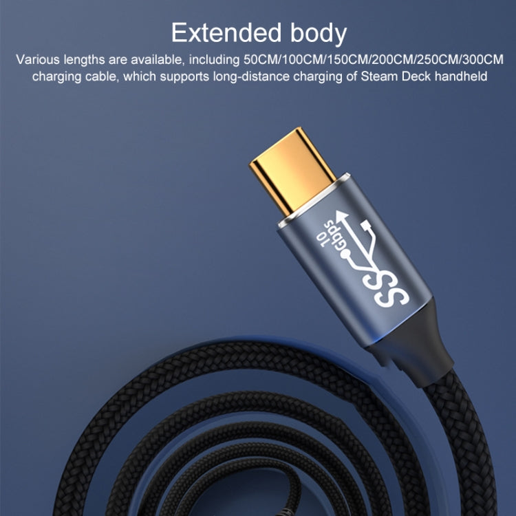Para Steam Deck Gen 100W USB-C/Type-C Macho a USB-C/Type-C Cable de extensión curvo estéreo hembra, 0.5m, 1m, 1.5m, 2m, 3m