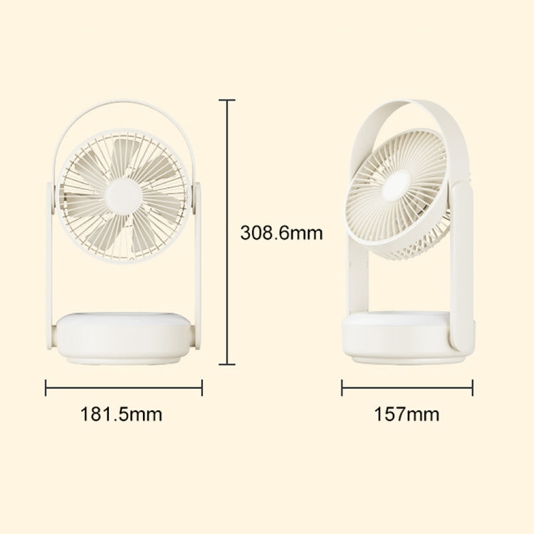 WT-F62 Ventilador de refrigeración por aire de carga USB portátil para exteriores con lámpara de noche LED