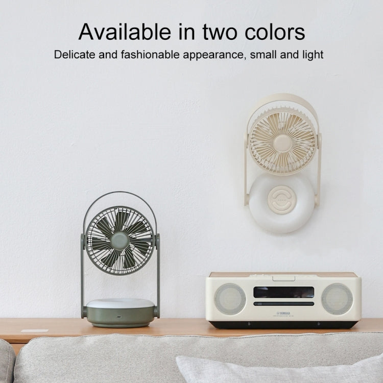 WT-F62 Ventilador de refrigeración por aire de carga USB portátil para exteriores con lámpara de noche LED