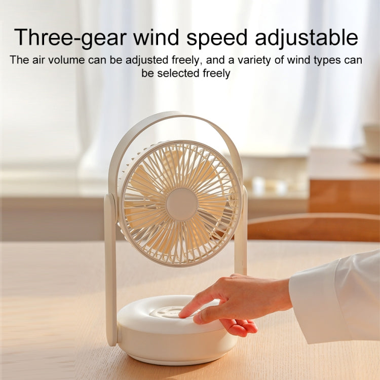 WT-F62 Ventilador de refrigeración por aire de carga USB portátil para exteriores con lámpara de noche LED