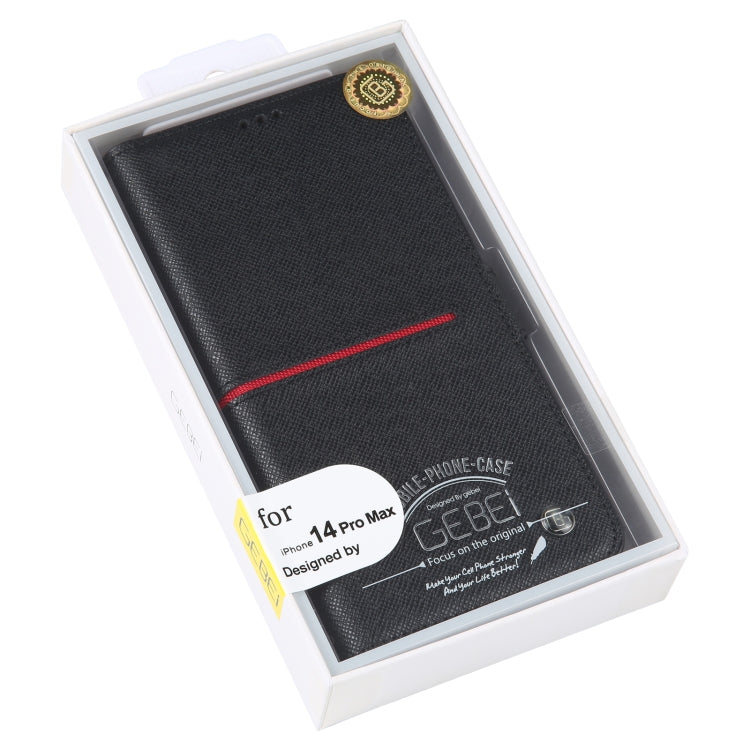 GEBEI Estuche para teléfono de cuero con tapa horizontal de grano superior, For iPhone 14 Pro Max, For iPhone 14 Pro, For iPhone 14, For iPhone 14 Plus