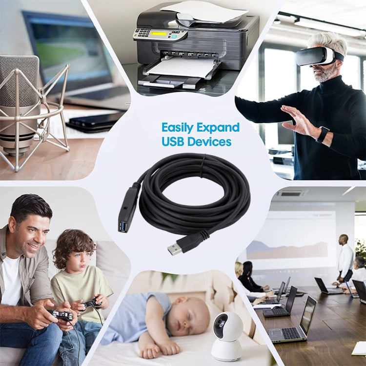 Cable de extensión de súper velocidad de sincronización de datos USB 3.0 macho a hembra, longitud: 20 m, 20m