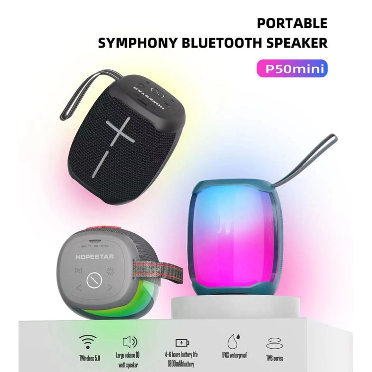 HOPESTAR P50 mini Altavoz Bluetooth resistente al agua con luz RGB para exteriores, P50 mini