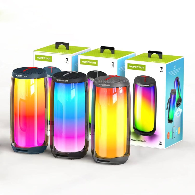 HOPESTAR P49 Tone Pulse RGB Light Altavoz Bluetooth a prueba de agua, P49(Black), P49(Grey), P49(Blue)
