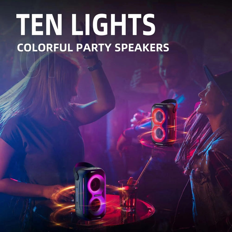 HOPESTAR Party200 mini Altavoz Bluetooth de luz RGB de pulso de tono portátil, Party200 mini