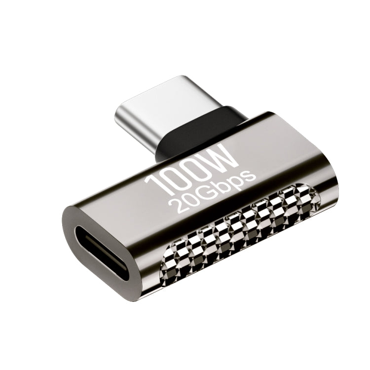 Adaptador de aleación de zinc de 100 W tipo C macho a tipo C hembra de 20 Gbps, Type-C Male to Type-C Female Side Bend, Type-C Male to Type-C Female Vertical Angle, Type-C Male to Type-C Female Medium Bend, Type-C Male to Type-C Female Straight