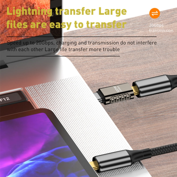 Adaptador de aleación de zinc de 100 W tipo C macho a tipo C hembra de 20 Gbps, Type-C Male to Type-C Female Side Bend, Type-C Male to Type-C Female Vertical Angle, Type-C Male to Type-C Female Medium Bend, Type-C Male to Type-C Female Straight