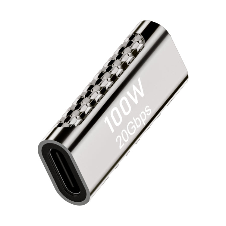 Adaptador de aleación de zinc de 100 W tipo C hembra a tipo C hembra de 20 Gbps, Type-C Female to Type-C Female Straight