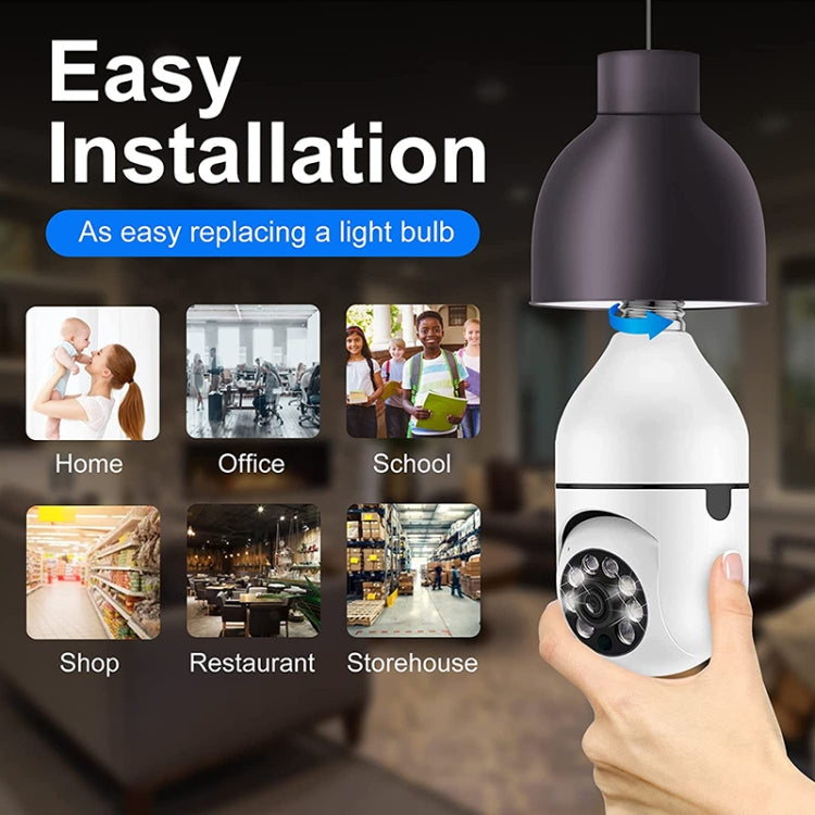 Cámara WiFi con bombilla ESCAM 2.0MP 1080P, compatible con visión nocturna por infrarrojos/detección de movimiento/voz bidireccional, ESCAM