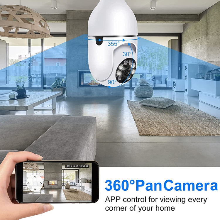 Cámara WiFi con bombilla ESCAM 2.0MP 1080P, compatible con visión nocturna por infrarrojos/detección de movimiento/voz bidireccional, ESCAM