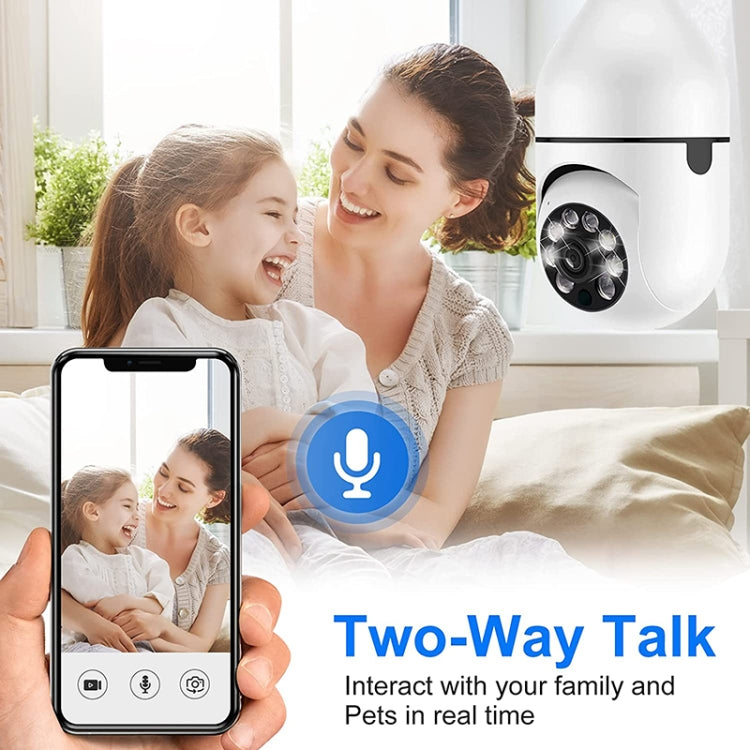 Cámara WiFi con bombilla ESCAM 2.0MP 1080P, compatible con visión nocturna por infrarrojos/detección de movimiento/voz bidireccional, ESCAM