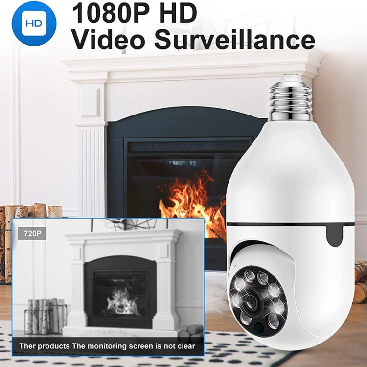 Cámara WiFi con bombilla ESCAM 2.0MP 1080P, compatible con visión nocturna por infrarrojos/detección de movimiento/voz bidireccional, ESCAM