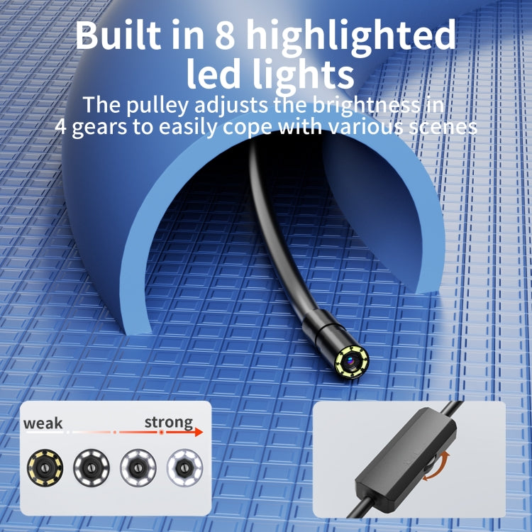 Videoscopio industrial AN112 IP68 8LEDS 8mm para 8 pines, 1m Flexible Line, 2m Flexible Line, 3.5m Flexible Line, 5m Flexible Line, 10m Flexible Line, 1m Hard Line, 2m Hard Line, 3.5m Hard Line, 5m Hard Line, 10m Hard Line