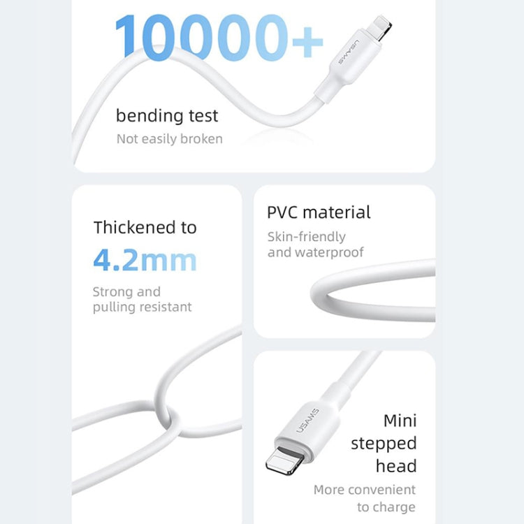 USAMS US-SJ604 U84 2.4A USB a cable de datos de carga de 8 pines, 8 Pin 1m, 8 Pin 2m, 8 Pin 3m