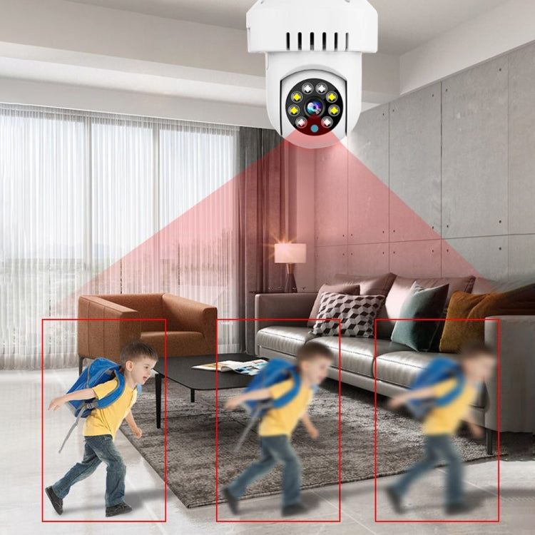 Cámara WiFi con bombilla de alarma de humo DP36 1080P, compatible con visión nocturna por infrarrojos/detección de movimiento/voz bidireccional, DP36