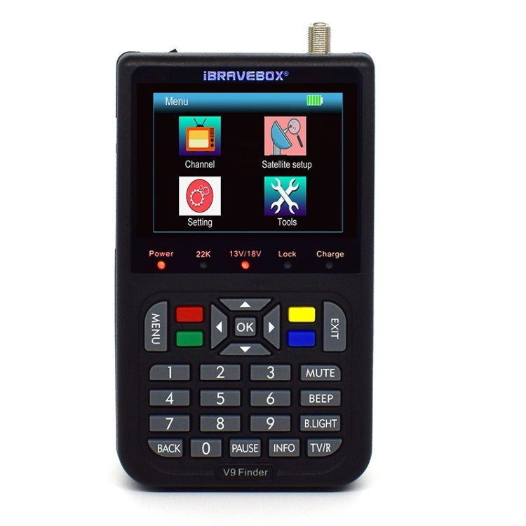 iBRAVEBOX V9 Finder Medidor de buscador de señal de satélite digital, EU Plug, AU Plug, UK Plug