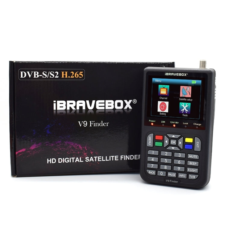 iBRAVEBOX V9 Finder Medidor de buscador de señal de satélite digital, EU Plug, AU Plug, UK Plug