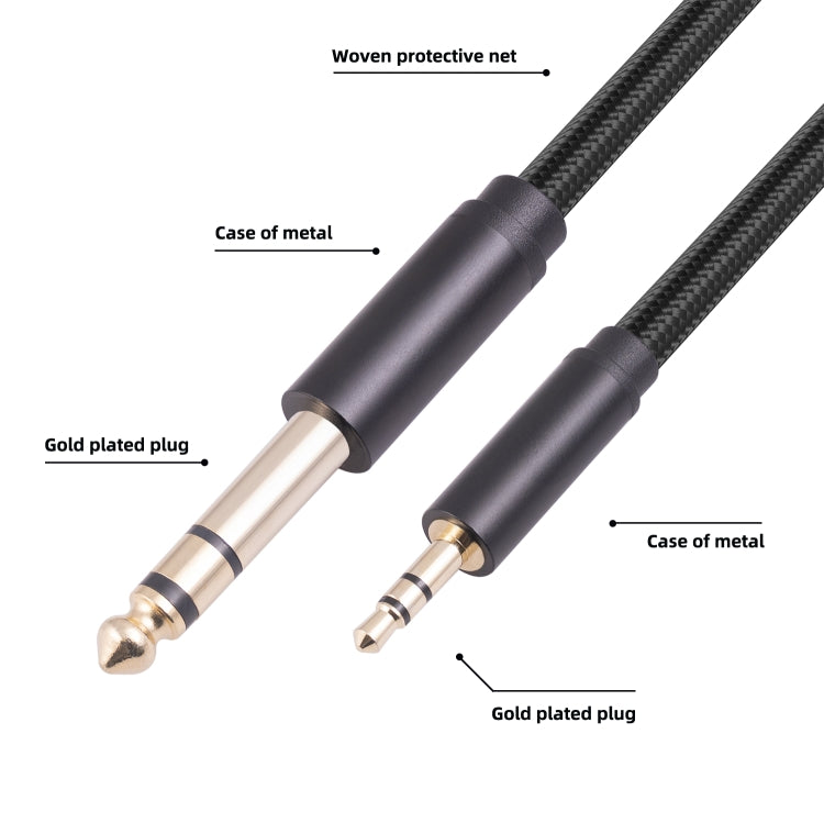 3662BK Cable de audio estéreo macho de 3,5 mm a macho de 6,35 mm, 1m, 2m, 3m