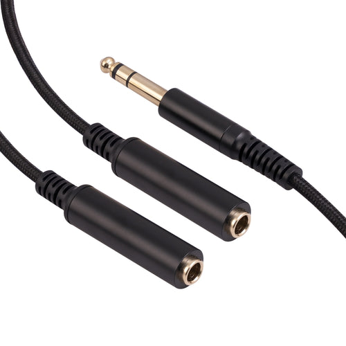 3718 Cable de audio estéreo TRS 1/4 macho a hembra dual de 6,35 mm, longitud: 30 cm, 6.35mm M to 2 x F 30cm