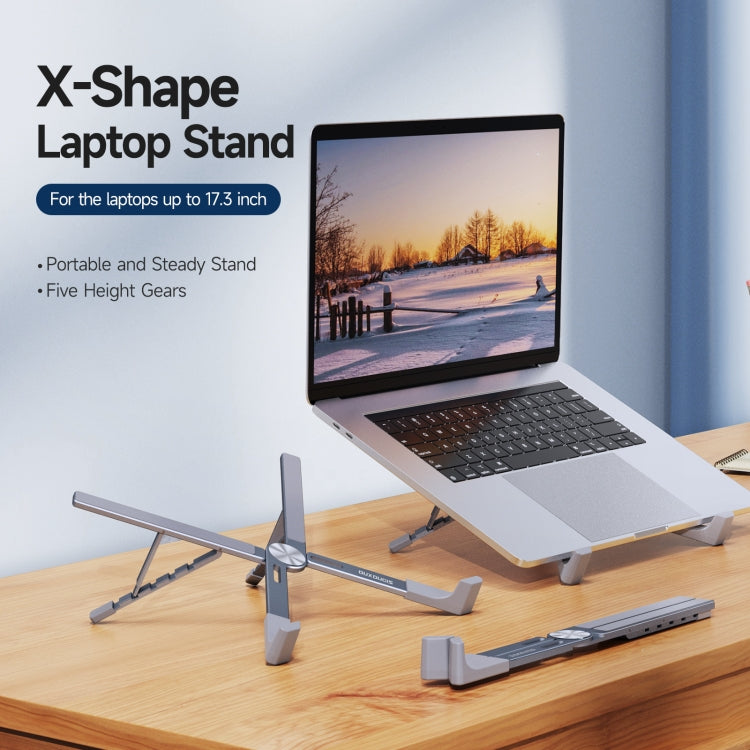 DUX DUCIS Soporte plegable para portátil de aluminio en forma de X, Laptop Stand