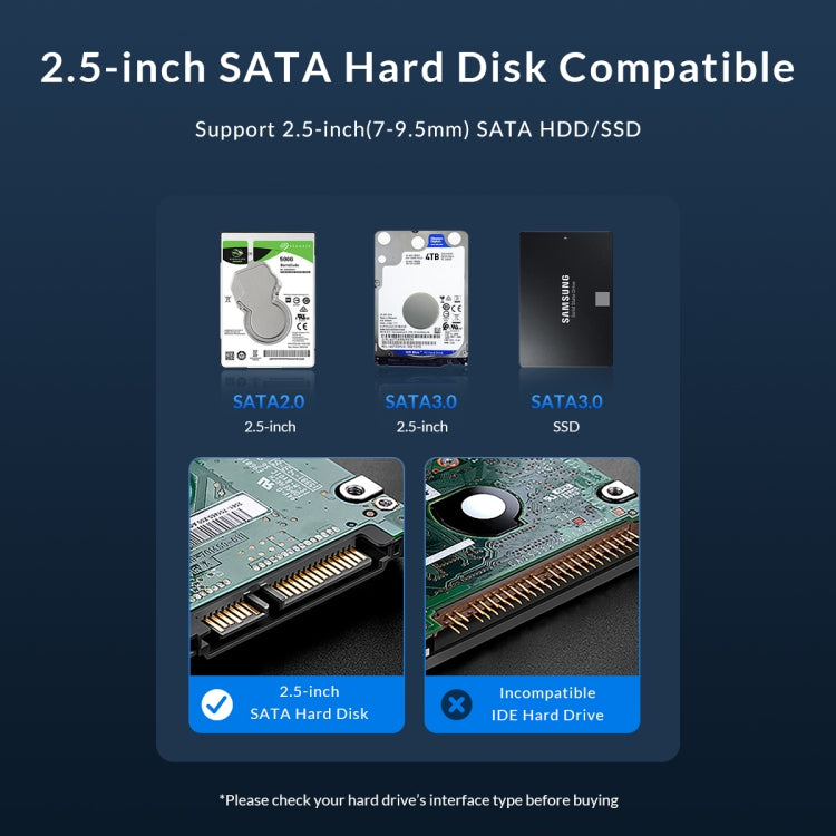 ORICO ORICO-2526U3-V1 Caja de almacenamiento externo para disco duro USB 3.0 Micro-B de 2,5 pulgadas, Micro-B