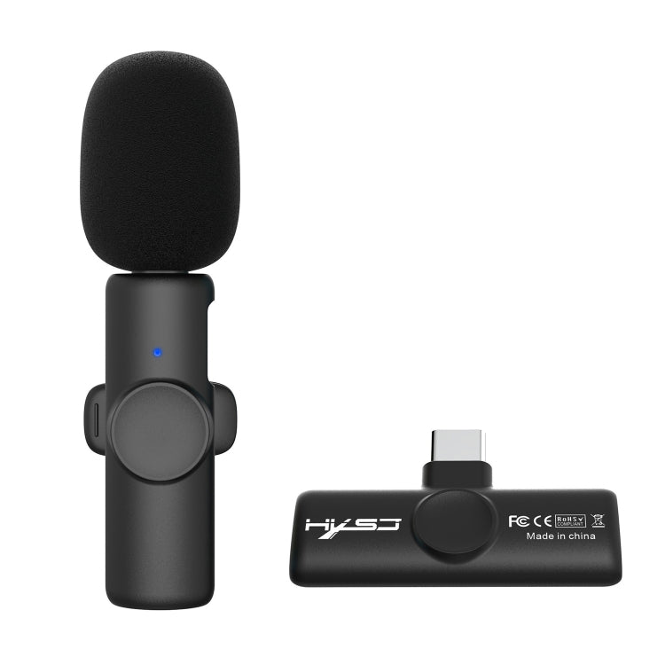 HXSJ F18 2.4G USB-C/Type-C Micrófono inalámbrico Lavalier con reducción de ruido, USB-C/Type-C
