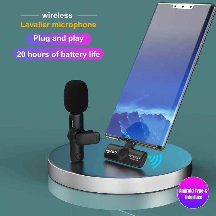 HXSJ F18 2.4G USB-C/Type-C Micrófono inalámbrico Lavalier con reducción de ruido, USB-C/Type-C