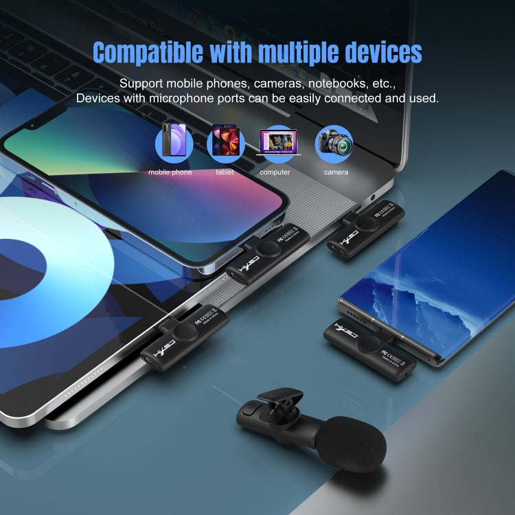 HXSJ F18 2.4G USB-C/Type-C Micrófono inalámbrico Lavalier con reducción de ruido, USB-C/Type-C