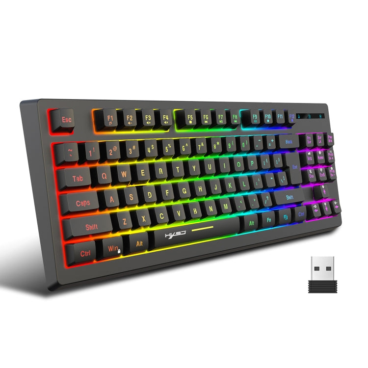 HXSJ L100 87 Teclas RGB Película retroiluminada 2.4G Teclado inalámbrico