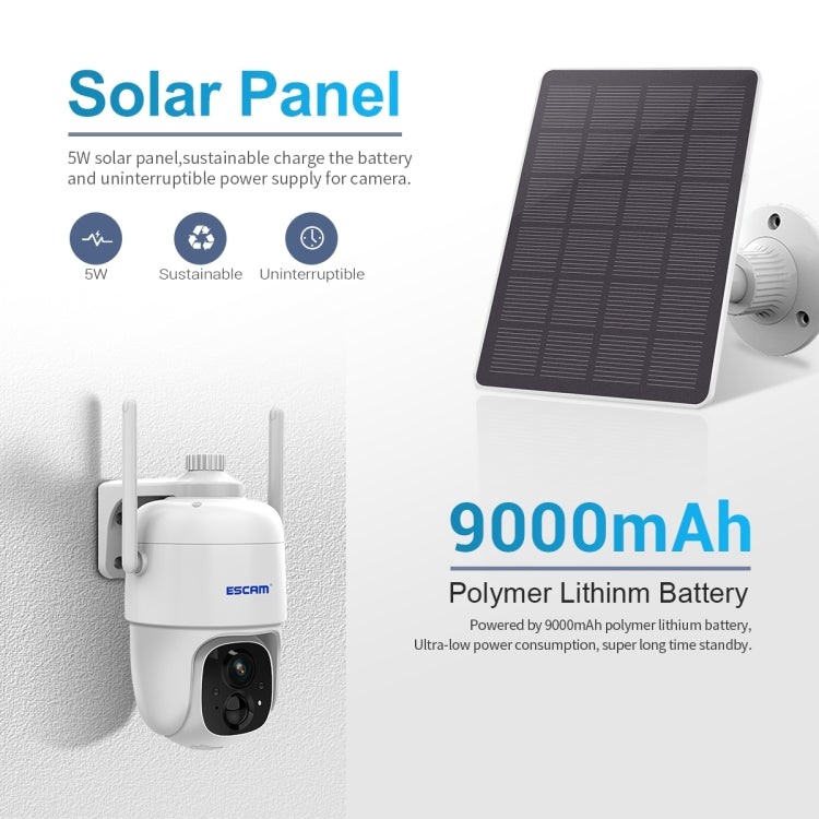 ESCAM G24 3MP WiFi visión nocturna inteligente intercomunicador de voz bidireccional cámara Solar soporte Full HD AI reconocimiento PIR alarma, G24