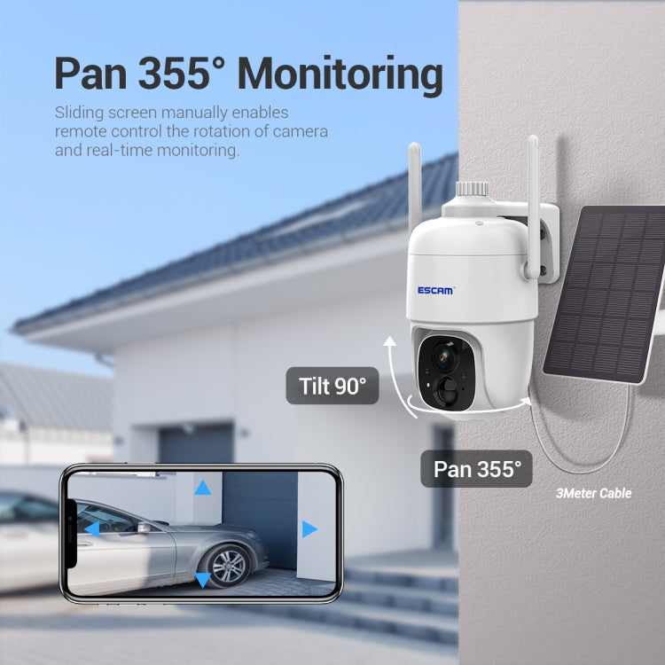 ESCAM G24 3MP WiFi visión nocturna inteligente intercomunicador de voz bidireccional cámara Solar soporte Full HD AI reconocimiento PIR alarma, G24