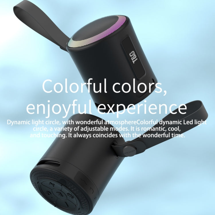 T&G TG373 Subwoofer de altavoz inalámbrico Bluetooth multicolor RGB con luz LED portátil para exteriores