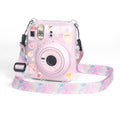 Estuche para cámara de acrílico duro de cristal con correa para el hombro, For FUJIFILM instax mini 12(DIY Pink Graffiti), For FUJIFILM instax mini 12(DIY Blue Cat), For FUJIFILM instax mini 12(DIY Purple Daisies)                                       ...