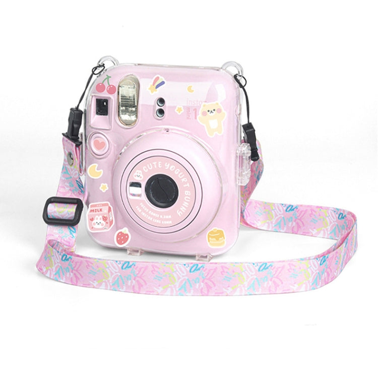 Estuche para cámara de acrílico duro de cristal con correa para el hombro, For FUJIFILM instax mini 12(DIY Pink Graffiti), For FUJIFILM instax mini 12(DIY Blue Cat), For FUJIFILM instax mini 12(DIY Purple Daisies)                                       ...