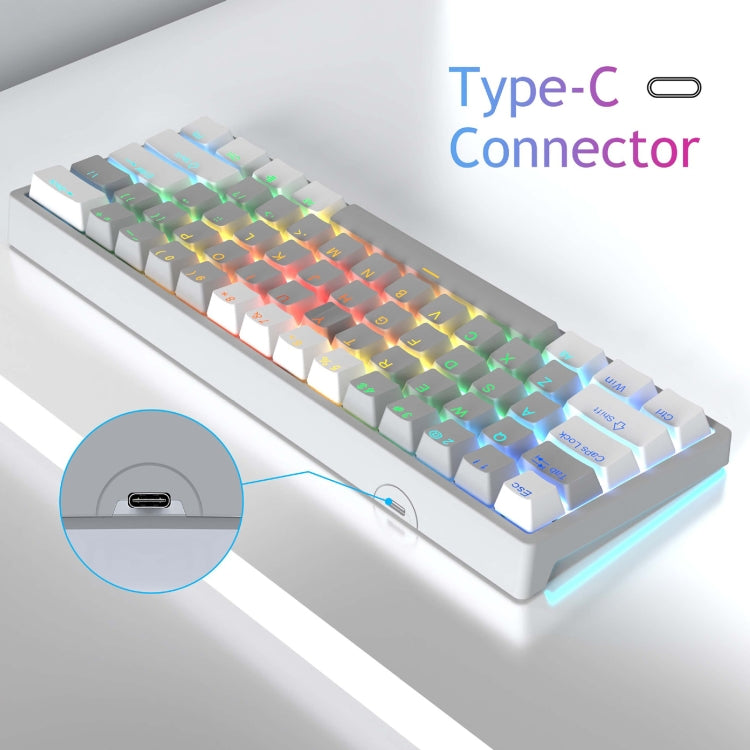 AULA F3261 Type-C Teclado mecánico RGB con 61 teclas intercambiables en caliente con cable