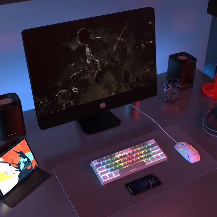 AULA F3261 Type-C Teclado mecánico RGB con 61 teclas intercambiables en caliente con cable