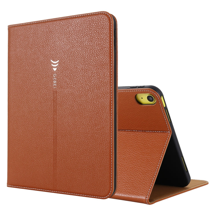 Funda de cuero para tableta con textura de seda GEBEI, For iPad 10th Gen 10.9 2022