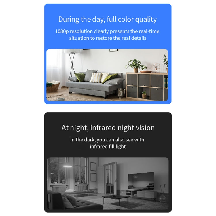 X2 Smart HD Mini WiFi Cámara compatible con visión nocturna, detección de movimiento y tarjeta TF, X2