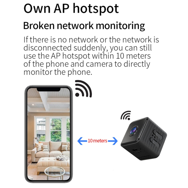 X2 Smart HD Mini WiFi Cámara compatible con visión nocturna, detección de movimiento y tarjeta TF, X2