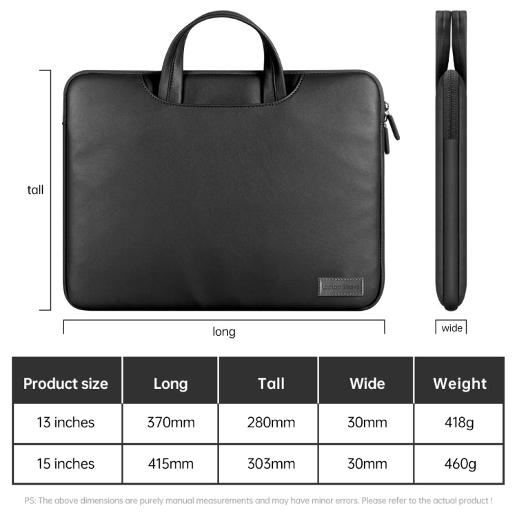 Bolsa interior impermeable para computadora portátil de PU, 13 / 14 inch, 15 inch