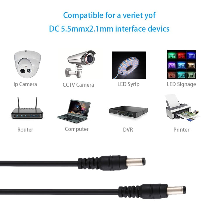 Cable de alimentación universal macho CC de 5,5 x 2,1 mm