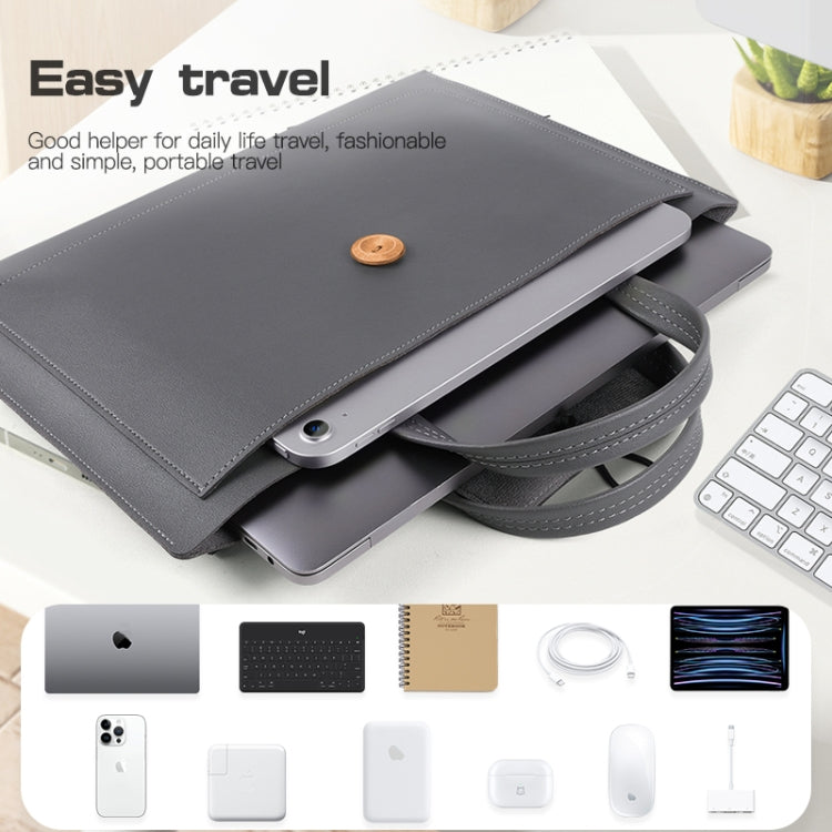 Bolsa interna portátil para computadora portátil con botón de hilo elástico universal, 13-14 inch, 15-16 inch