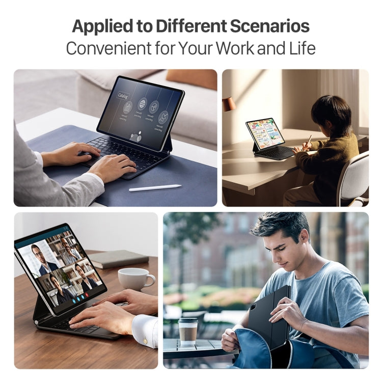 Estuche de cuero para tableta con teclado magnético flotante serie DUX DUCIS MK, For iPad Pro 11 2022 / Air 11 2024, For iPad Pro 12.9 2022, For iPad Pro 12.9 2021, For iPad Pro 11 2021, For iPad Pro 11 2020, For iPad Pro 12.9 2020, For iPad Pro 11 2018