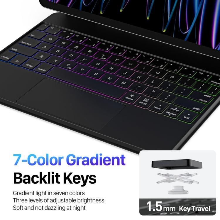 Estuche de cuero para tableta con teclado magnético flotante serie DUX DUCIS MK, For iPad Pro 11 2022 / Air 11 2024, For iPad Pro 12.9 2022, For iPad Pro 12.9 2021, For iPad Pro 11 2021, For iPad Pro 11 2020, For iPad Pro 12.9 2020, For iPad Pro 11 2018