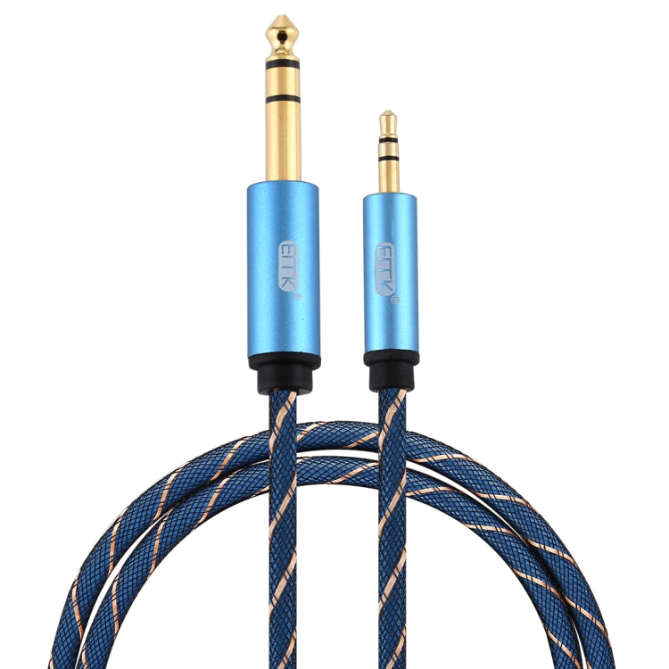 Conector macho EMK de 3,5 mm a conector macho chapado en oro de 6,35 mm Cable auxiliar trenzado de nylon para computadora / X-BOX / PS3 / CD / DVD, 1m, 1.5m, 2m, 3m, 5m